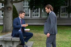 Supernatural -- "Atomic Monsters" -- Image Number: SN1501a_0301r.jpg -- Pictured (L-R): Jensen Ackles as Dean and Jared Padalecki as Sam -- Photo: Diyah Pera/The CW -- © 2019 The CW Network, LLC. All Rights Reserved.