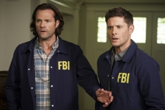 Supernatural -- "Raising Hell" -- Image Number: SN1503A_0100b.jpg -- Pictured (L-R): Jared Padalecki as Sam and Jensen Ackles as Dean -- Photo: Colin Bentley/The CW -- © 2019 The CW Network, LLC. All Rights Reserved.