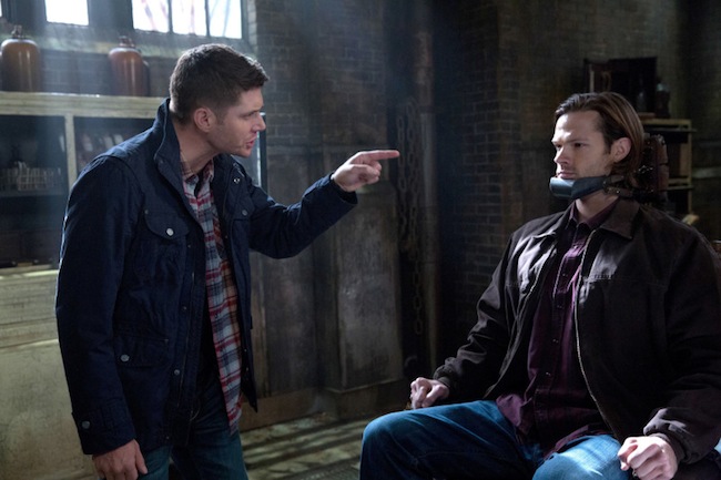 Supernatural -- "Road Trip" -- Image SN910b_0373 -- Pictured (L-R): Jensen Ackles as Dean and Jared Padalecki as Sam -- Credit: Jack Rowand/The CW --  &copy; 2014 The CW Network, LLC. All Rights Reserved