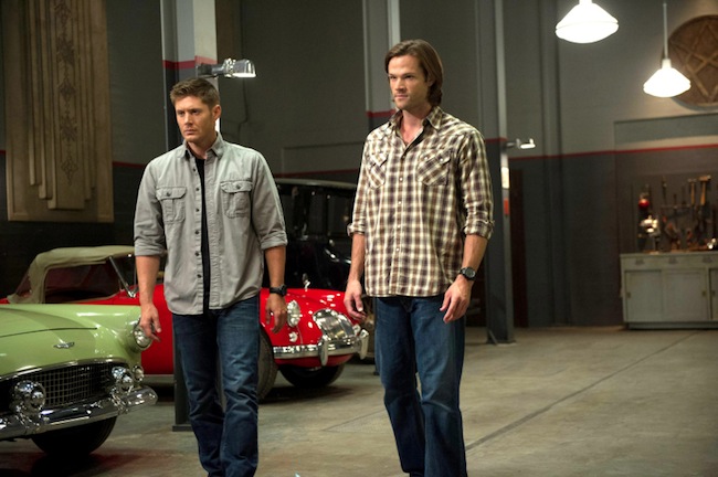 Supernatural -- "Slumber Party" -- Image SN904b_0061 -- Pictured (L-R): Jensen Ackles as Dean and Jared Padalecki as Sam -- Credit: Diyah Pera/The CW --  © 2013 The CW Network, LLC. All Rights Reserved