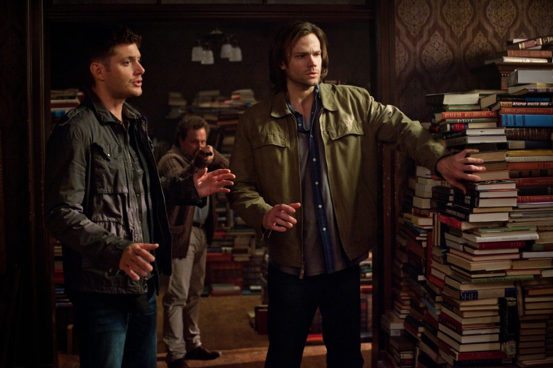 Supernatural -- "The Great Escapist" -- Image SN821a_0260 -- Pictured (L-R): Jensen Ackles as Dean, Curtis Armstrong as Metatron and Jared Padalecki as Sam -- Credit: Liane Hentscher/The CW --  &copy; 2013 The CW Network. All Rights Reserved
