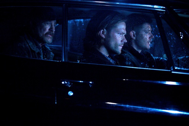Supernatural -- "I Think Iâ€™m Gonna Like It Here" -- Image SN902a_0165 â€&ldquo; Pictured (L-R): Jim Beaver as Bobby Singer, Jared Padalecki as Sam, and Jensen Ackles as Dean -- Credit: Liane Hentscher/The CW -- &copy; 2013 The CW Network. All Rights Reserved