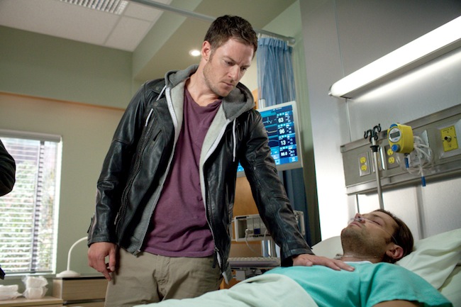 Supernatural -- "I Think Iâ€™m Gonna Like It Here" -- Image SN902b_0060 -- Pictured (L-R): Tahmoh Penikett as Ezekiel and Jared Padalecki as Sam -- Credit: Liane Hentscher/The CW --  &copy; 2013 The CW Network. All Rights Reserved