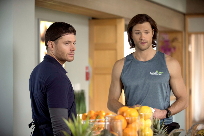 Supernatural -- "The Purge" -- Image SN913b_0092 -- Pictured (L-R): Jensen Ackles as Dean and Jared Padalecki as Sam -- Credit: Cate Cameron/The CW --  &copy; 2014 The CW Network, LLC. All Rights Reserved
