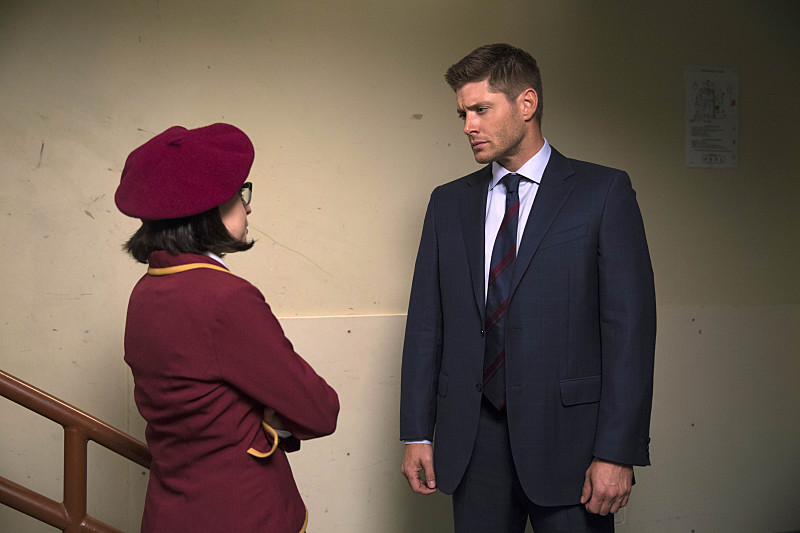 Supernatural -- "Fan Fiction" -- Image SN1005a_0657 -- Pictured (L-R): Katie Sarife as Marie and Jensen Ackles as Dean -- Credit: Katie Yu/The CW --  ÃÂ© 2014 The CW Network, LLC. All Rights Reserved