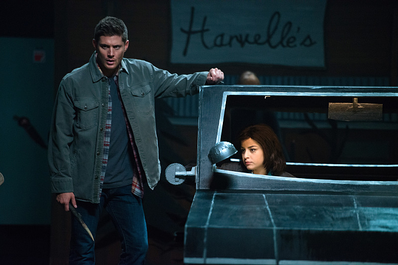 Supernatural -- "Fan Fiction" -- Image SN1005d_0307 -- Pictured (L-R): Jensen Ackles as Dean and Katie Sarife as Marie ("Sam") -- Credit: Diyah Pera/The CW --  ÃÂ© 2014 The CW Network, LLC. All Rights Reserved