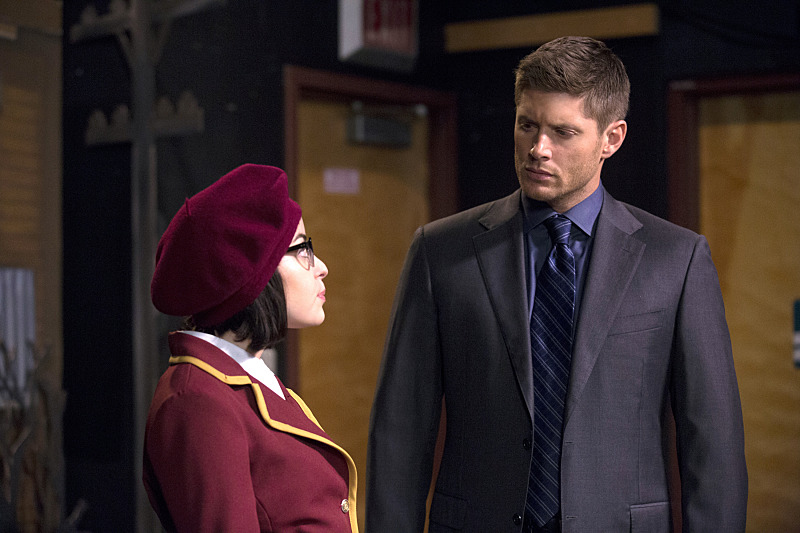 Supernatural -- "Fan Fiction" -- Image SN1005b_0437 -- Pictured (L-R): Katie Sarife as Marie and Jensen Ackles as Dean -- Credit: Katie Yu/The CW --  ÃÂ© 2014 The CW Network, LLC. All Rights Reserved