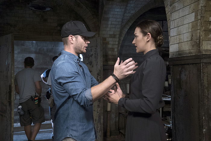 Supernatural -- "The Bad Seed" -- Image SN1101A_0308.jpg -- Pictured (L-R): Behind the scenes with Director Jensen Ackles and Tasya Teles -- Photo: Katie Yu /The CW -- ÃÂ© 2015 The CW Network, LLC. All Rights Reserved.