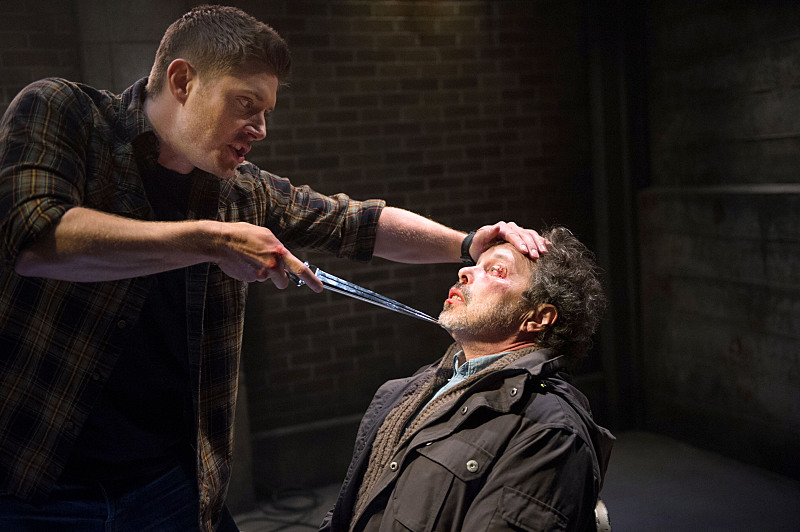 Supernatural -- "The Hunter Games" -- Image SN1011b_ 0003 -- Pictured (L-R): Jensen Ackles as Dean and Curtis Armstrong as Metatron -- Credit: Diyah Pera/The CW --  ÃÂ© 2015 The CW Network, LLC. All Rights Reserved